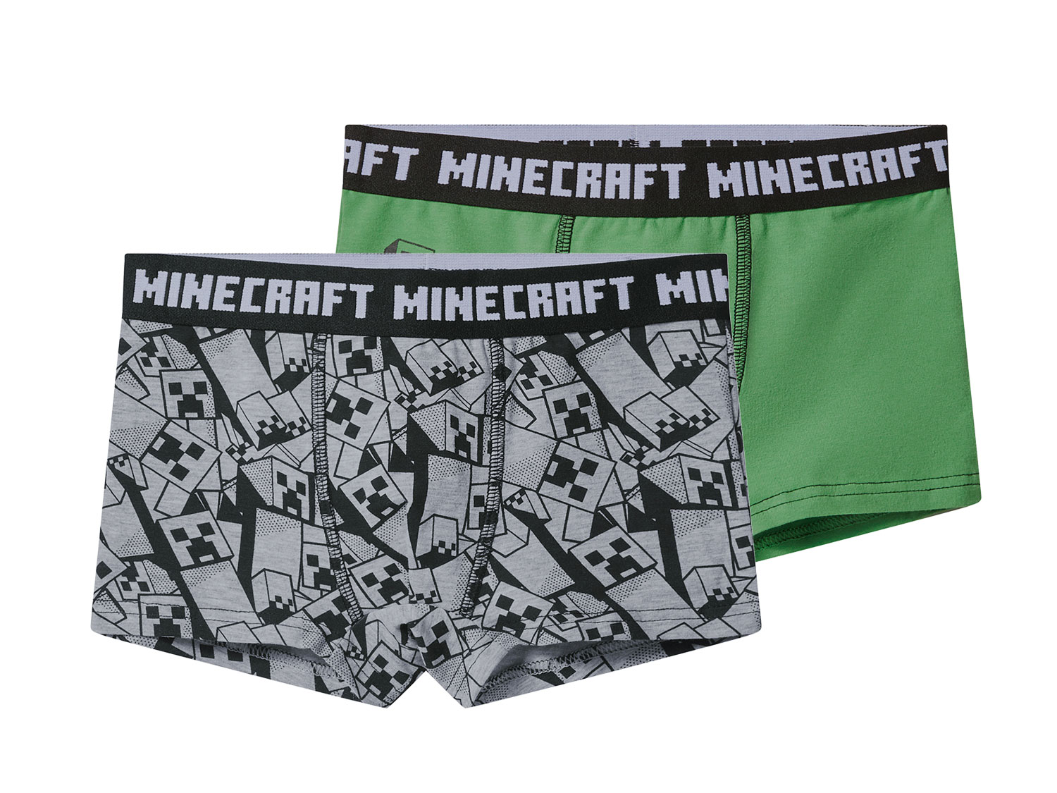 Set van 2 kinder boxers (groen/grijs, 134/140)