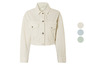 Witte denim jack met lange mouwen.