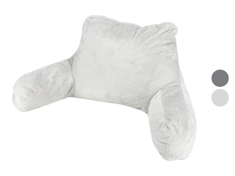 Lichtgrijs rugkussen met zijarmen.