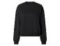 Zwart sweatshirt met ronde hals en lange mouwen.