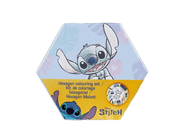 Disney Stitch zeshoekige kleurset met kleurpotloden en tekeningen