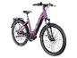 Zündapp X800 elektrische fiets in paarse kleur met bagagedrager en spatborden.