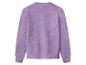 Paarse gebreide trui met lange mouwen, achterkant