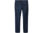 Donkerblauwe herenjeans met bruine stiksels