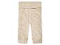 Beige geribbelde baby legging met brede, omvouwbare tailleband