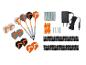 Dartset met extra flights, shafts, punten, schroeven en stroomadapter.