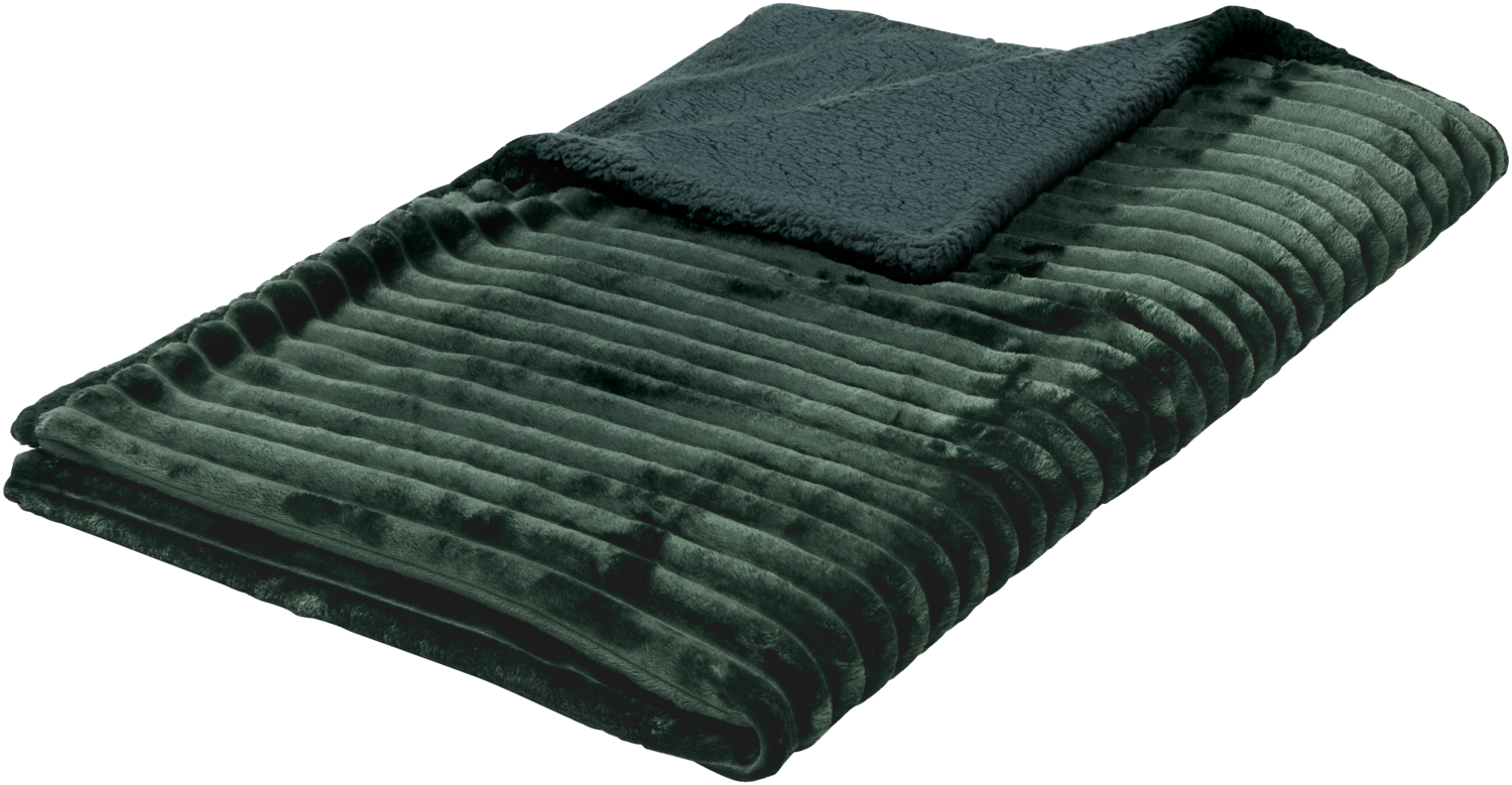 LIVARNO Plaid, 140 x 180 cm (strepen/groen)