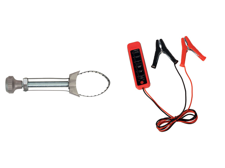 Oliefiltersleutel of accu- en generatortester