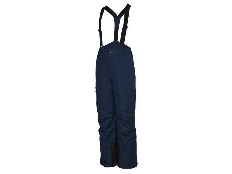 Blauwe ski broek met bretels.