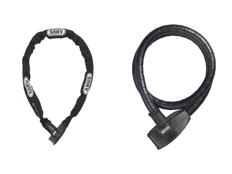 Abus sloten: zwarte ketting en U-slot.