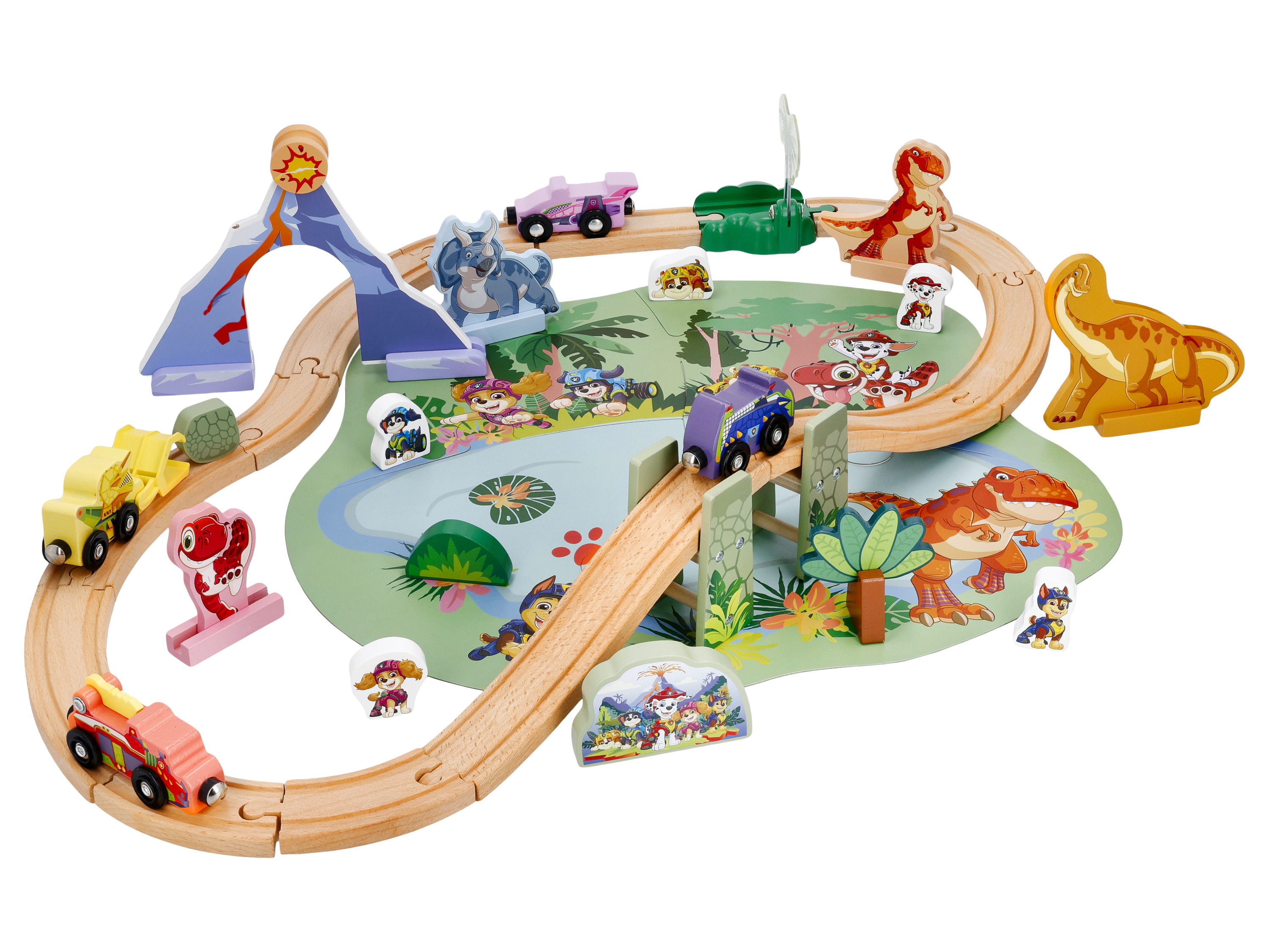 LUPILU Paw Patrol houten treinset, 53-delig
