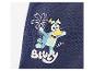 Donkerblauw T-shirt met een cartoonprint van het personage Bluey dat in een palmboom klimt.