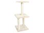 Beige krabpaal met twee niveaus en sisal krabpalen.