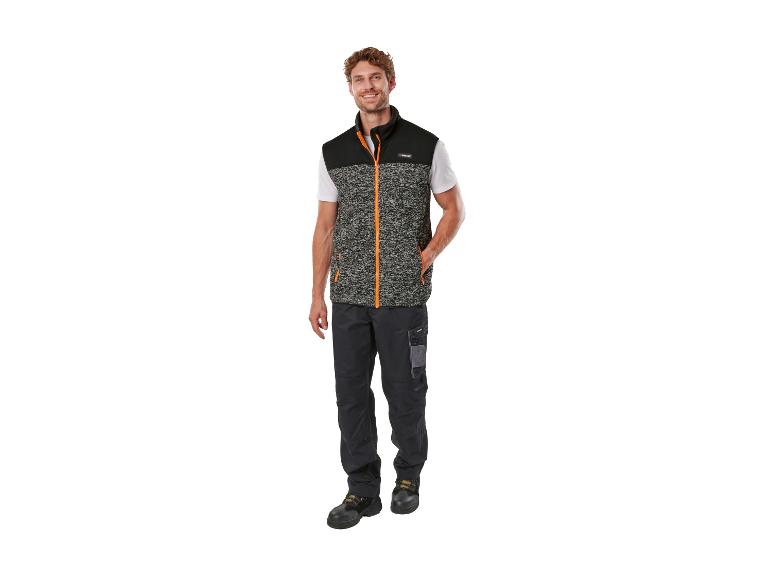 Parkside werkvest voor heren, wit T-shirt en zwarte werkbroek