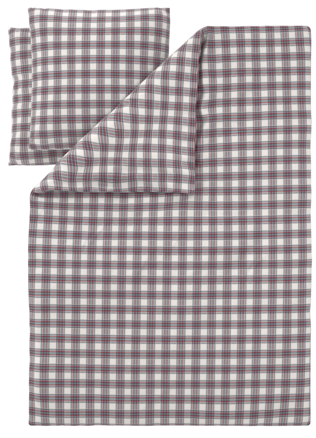 LIVARNO Flanellen dekbedovertrek, 240 x 220 cm (geruit/rood)
