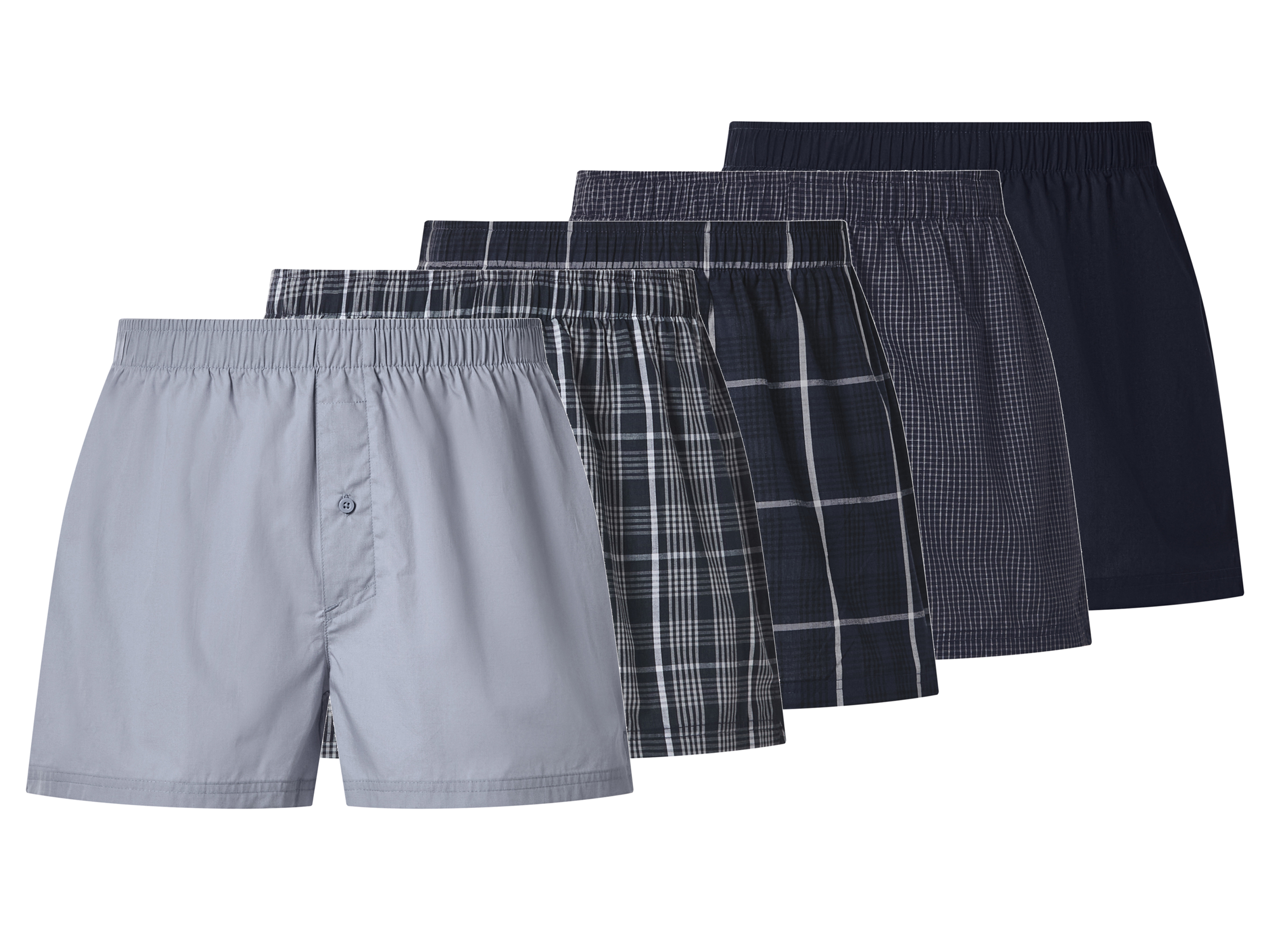 esmara Men Set van 5 heren boxershorts (Donkerblauw/blauw, S)