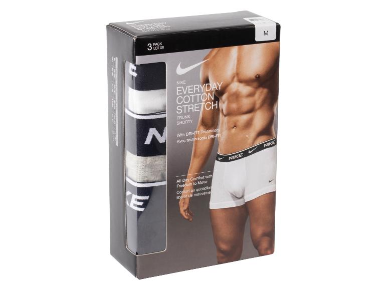 Heren 3-pack katoenen stretch boxershorts in zwart, grijs en wit.