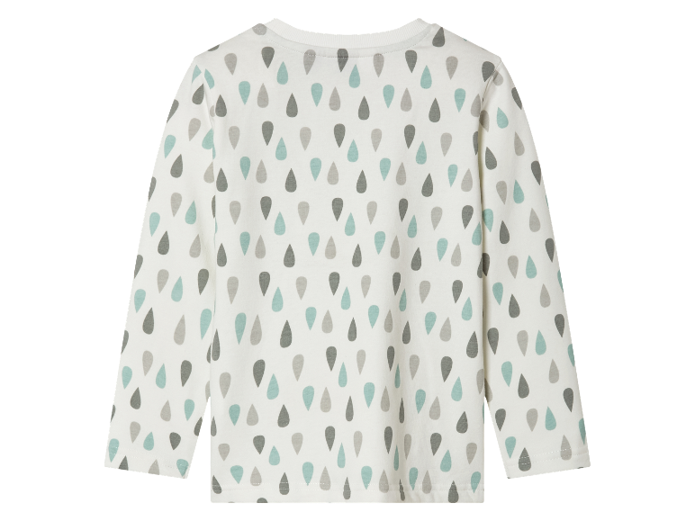 Lang mouw baby shirt met regendruppel patroon.