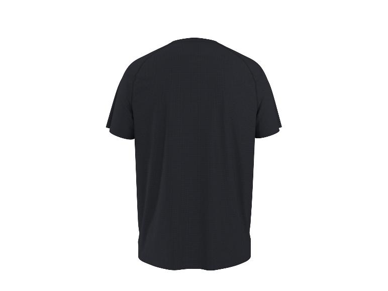 Zwart sportief T-shirt met korte mouwen, achterkant.