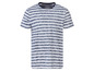Wit-blauw gestreept T-shirt met korte mouwen van Livergy.