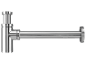 Verchroomde flessifon voor wastafel of bidet.