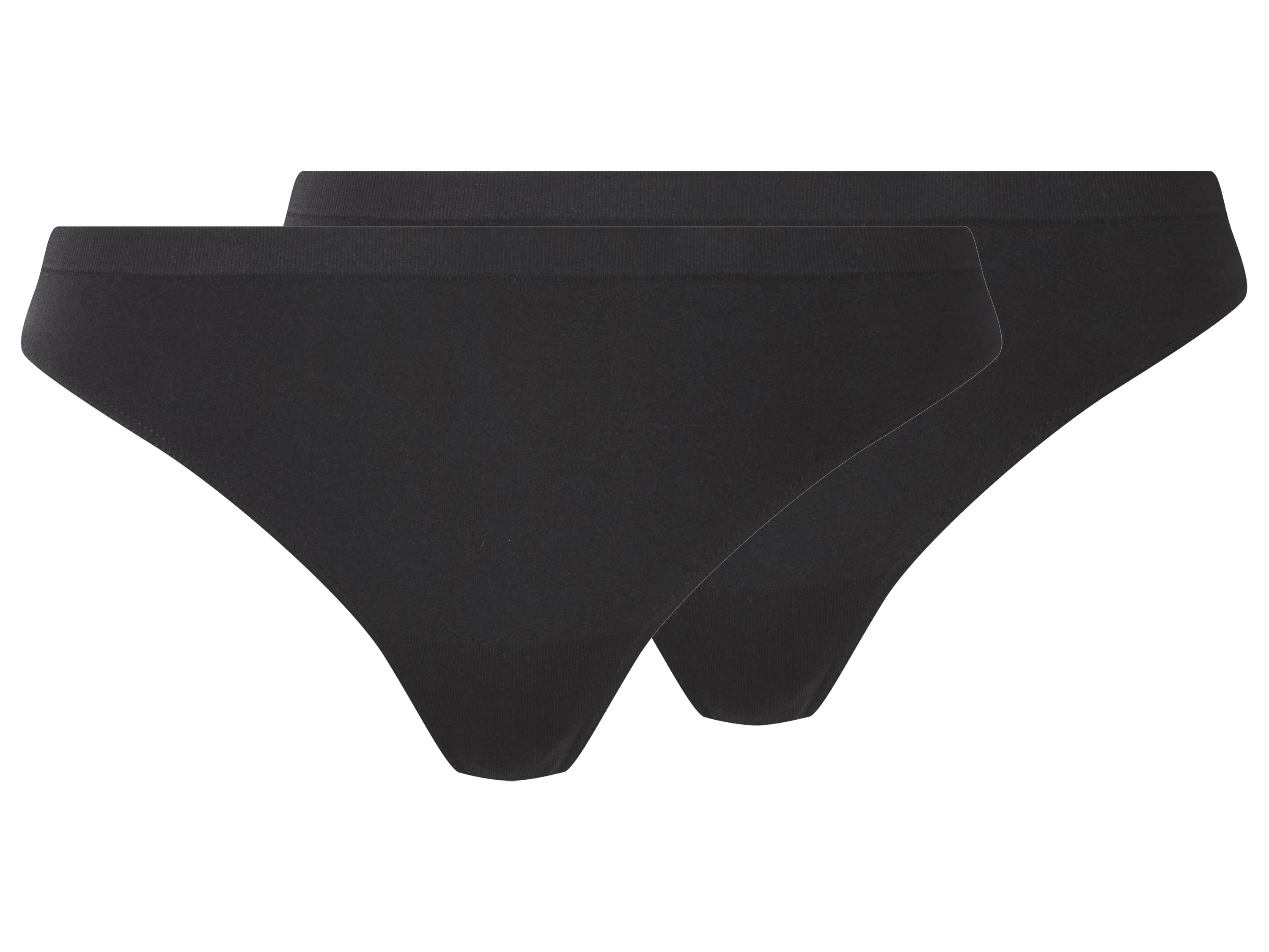 esmara Set van 2 dames strings (Zwart, S (36/38))