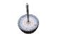 Ronde LED-lamp met een centrale paal, ideaal voor buitenverlichting.