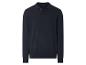 Donkerblauw poloshirt met lange mouwen en drie knopen