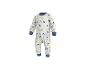 Witte baby romper met kleurrijke muizenhoofd- en confettipatronen.