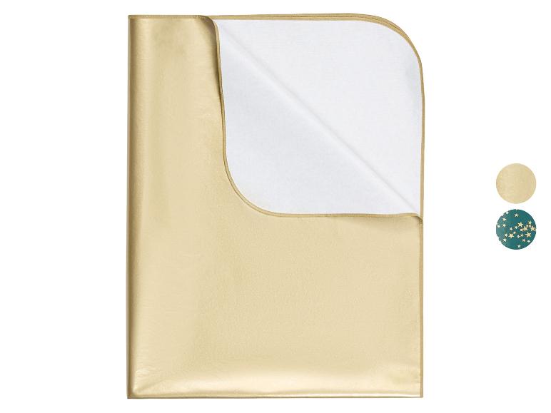 Gouden deken met witte voering en kleur-/printopties.