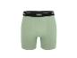 Lichtgroene herenboxershort met een zwarte elastische tailleband.