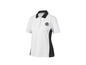 Wit poloshirt met zwarte details en een tennislogo.