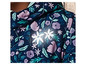 Blauwe hoodie met bloemenprint.