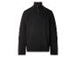 Zwart herensweatshirt met halve rits en gestructureerde stof