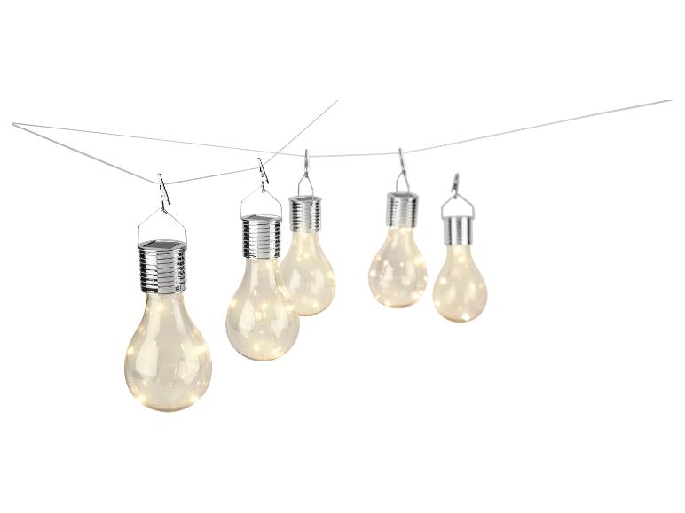 Solar gloeilampen, hangend aan een kabel