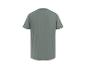Achteraanzicht van een effen groen T-shirt met korte mouwen.