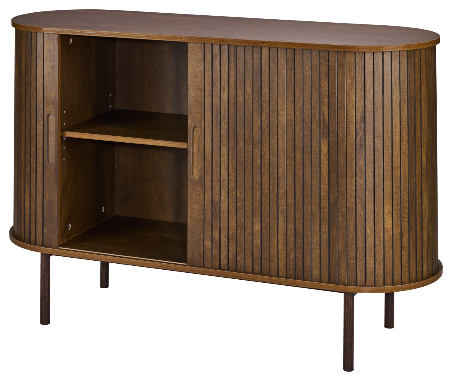 LIVARNO Dressoir met rolluikdeuren Singapur, 120 x 40 x 80 cm (Donkere eik)
