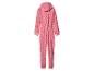 Roze kinderjumpsuit met capuchon en luipaardprint