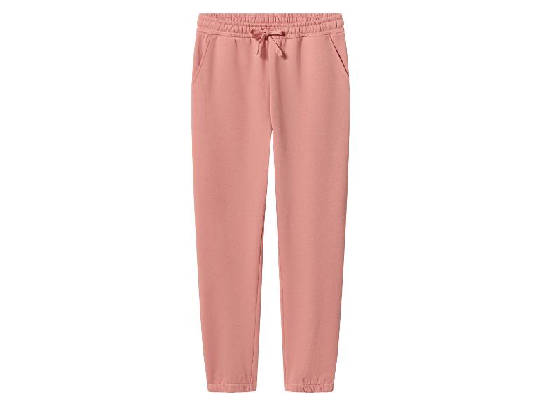 Roze joggingbroek met trekkoord in de taille en zijzakken.