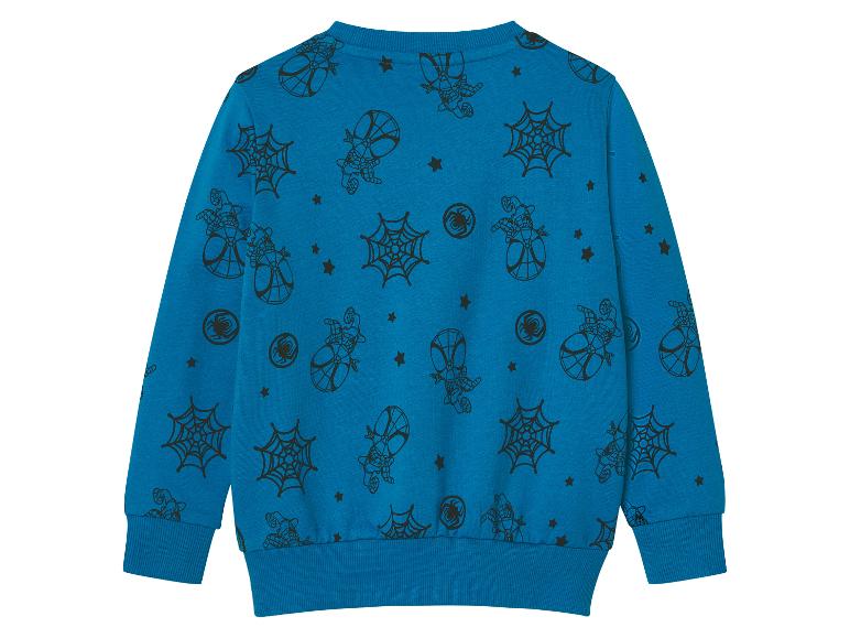 Kindertrui blauw met Spider-Man print en spinnenwebben.