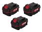 Drie Parkside X 20V Team accu's met zwart en rood design