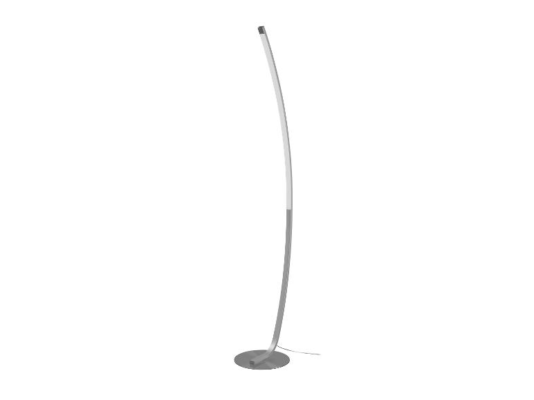 Moderne staande lamp met elegant gebogen ontwerp.