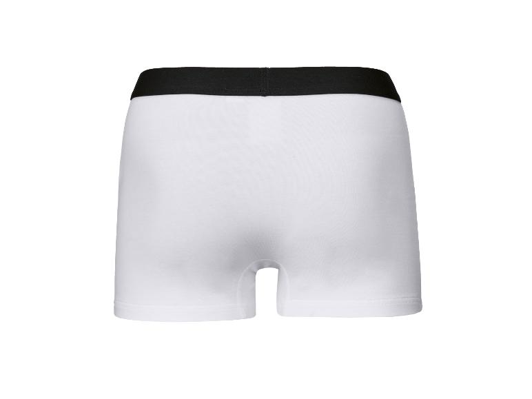Witte herenboxershort met zwarte elastische tailleband, achteraanzicht