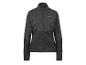 Zwart dames sportjack met subtiel patroon en ritssluiting.