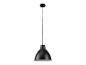 Zwarte hanglamp met metalen kap
