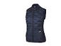 Donkerblauwe gewatteerde CRIVIT bodywarmer met logo aan de zijkant.