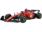 Rode Formule 1-speelgoedauto met zwarte en gele details.