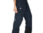 Donkerblauwe sportbroek met rits en trekkoord.