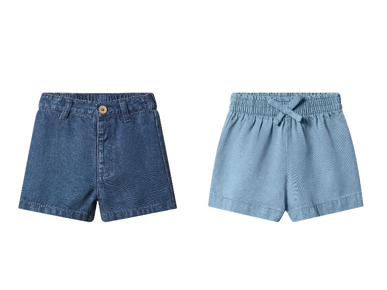 Kinderdenimshorts in donkerblauw en lichtblauw