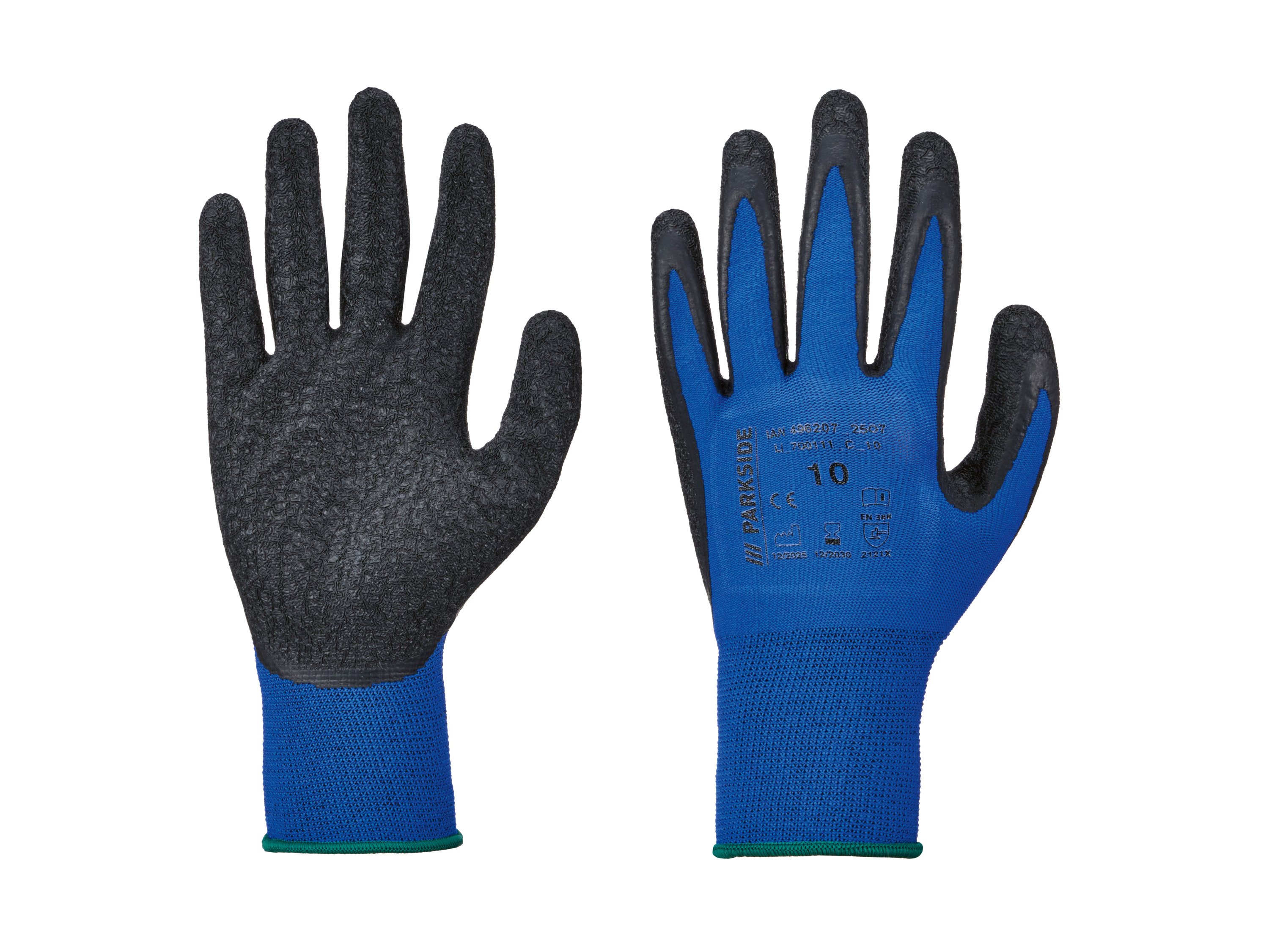 PARKSIDE Werkhandschoenen met latex coating (Blauw, 10)